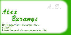 alex buranyi business card